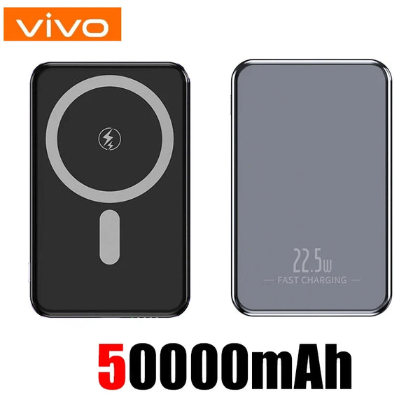 VIVO Wireless Power Bank 50000mAh Ultra Slim  Fast Charging Magnet Auxiliary External Battery Magnetic For iPhone Samsung Xiaomi